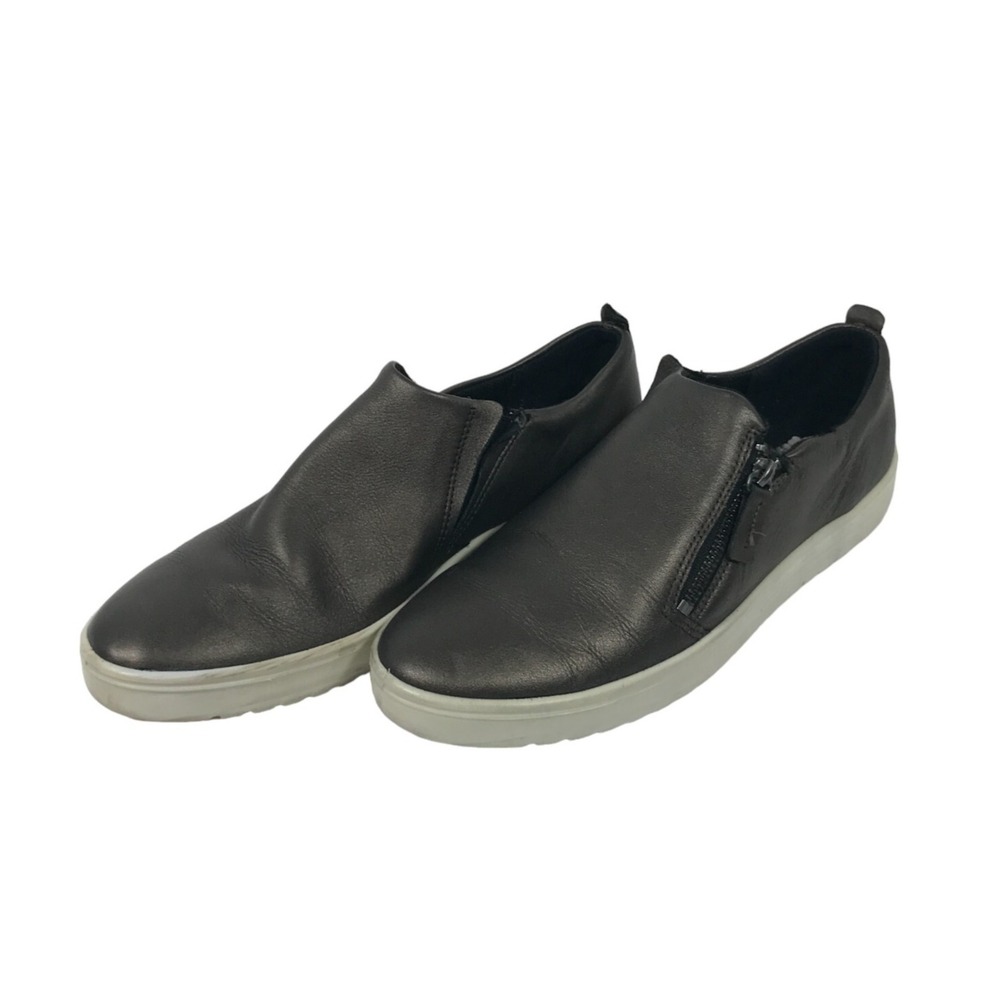 Ecco Fara Womens US Size 11 Leather Metallic Slip On Shoes‎ Side Zip No Insoles